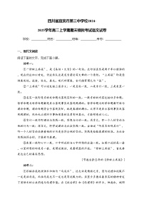 四川省宜宾市第三中学校2024-2025学年高二上学期期末模拟考试语文试卷(含答案)