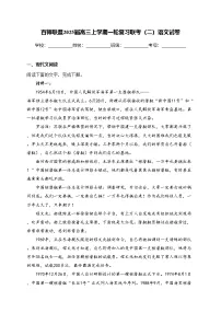 百师联盟2025届高三上学期一轮复习联考（二）语文试卷(含答案)