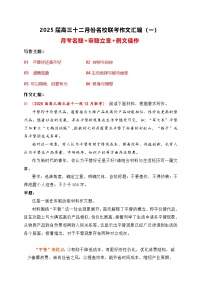 01-2025届高三12月名校联考作文汇编一（2024年12月考）-2025年高考语文作文热点新闻素材积累与运用