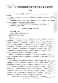 河南省信阳市2024-2025高三第二次教学质量检测语文试卷及答案