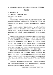 2024-2025学年广西部分学校高一上学期12月阶段性考试语文试卷（解析版）
