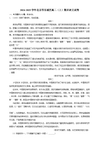 北京市东城区2024-2025学年高二上学期期末考试 语文 Word版含解析