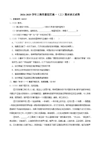 上海市嘉定区2024—2025学年高一上学期期末统考语文试卷（含解析）