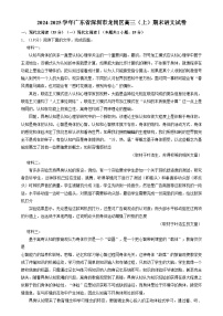 广东省深圳市龙岗区2024-2025学年高三上学期期末质量监测语文试卷