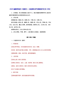 2025届高考语文二轮复习：小说知识点与答题技巧汇编 讲义