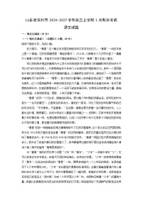 山东省滨州市2024-2025学年高三上学期1月期末考试语文试题（解析版）
