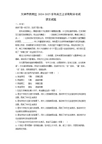 天津市西青区2024-2025学年高三上学期期末考试语文试题（解析版）