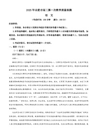 安徽省合肥市2025届高三上学期第一次教学质量检测语文试题（Word版附解析）