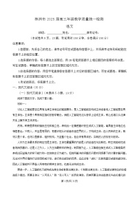 湖南省株洲市2025届高三一模语文试卷（Word版附解析）