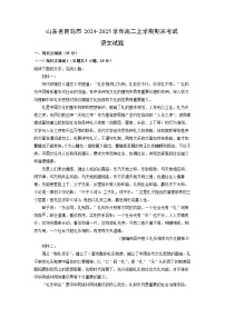 山东省青岛市2024-2025学年高二(上)期末考试语文试卷（解析版）