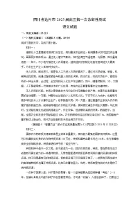 四川省达州市2025届高三第一次诊断性测试语文试卷（解析版）