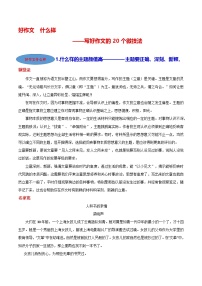 微技法01 什么样的主题颜值高（主题要正确、深刻、新颖）-【好作文什么样】写好作文的20个微技法