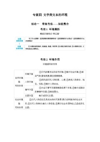 2025届高考语文二轮复习试题 专题二 文学类文本阅读（含双文本） 专案四 文学类文本的环境