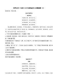 2025届高考语文一轮复习古代诗歌鉴赏之诗精测卷（3）（含解析）