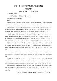 安徽省六安市一中2024-2025学年高二上学期期末语文试题（解析版）