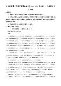 山东省淄博市淄博实验中学2024-2025学年高二上学期期末语文试题（Word版附解析）