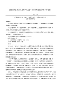 湖北省武汉市2024-2025学年高三下学期（2月）调研考试语文试题（Word版附解析）