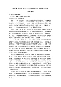 2024~2025学年青海省西宁市高一上学期期末考试语文试卷（解析版）