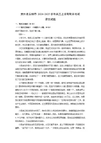 2024~2025学年贵州省安顺市高三上学期期末考试语文试卷（解析版）
