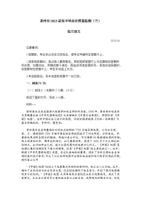福建省泉州市2025届高中毕业班质量监测（高考三模）语文试题