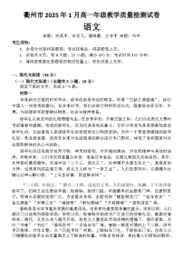 浙江省衢州市2024-2025学年高一上学期期末考试 语文试题  含答案