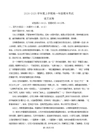 湖北省武汉市2024-2025学年高一上学期1月期末语文试卷（Word版附解析）
