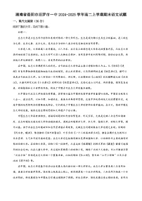 湖南省岳阳市汨罗市一中2024-2025学年高二上学期期末语文试题（原卷版+解析版）