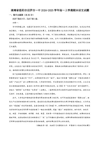 湖南省岳阳市汨罗市一中2024-2025学年高一上学期期末语文试题（原卷版+解析版）