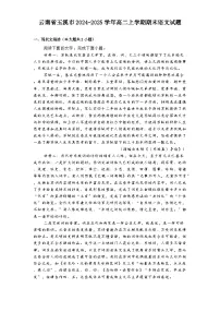 云南省玉溪市2024-2025学年高二上学期期末语文试题