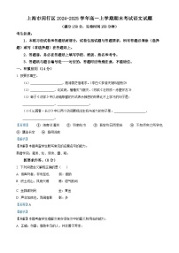 上海市闵行区2024-2025学年高一上学期期末考试语文试题  含解析