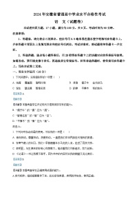2024年安徽省普通高中学业水平合格性测试语文试卷  Word版含解析