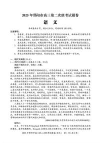 湖南省邵阳市2024-2025学年高三下学期3月第二次联考语文试题及答案