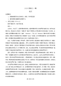 湖南省长沙市铁路第一中学2025届高三下学期一模语文试卷（Word版附解析）