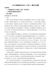 2025长沙望城区一中高三下学期一模语文试题含解析
