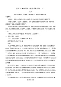 湖南省岳阳市2025届高三下学期教学质量监测（一）语文试题 含解析