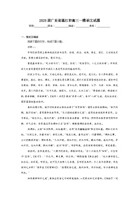 2025届广东省湛江市高三一模语文试题（附答案解析）