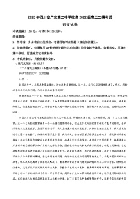 四川省广安市第二中学校2024-2025学年高三二模语文试题