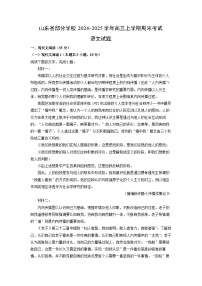 山东省部分学校2024-2025学年高三上学期期末考试语文试卷（解析版）