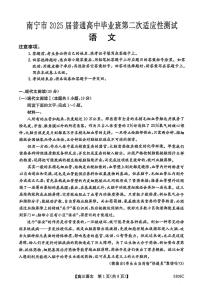 广西南宁市2025届高三下学期3月二模语文试卷（PDF版附答案）