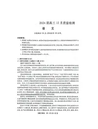 2024届福建省百校联考高三上学期12月联考试卷-语文试题（含答案）