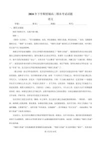 湖南省长沙市望城区一中2024-2025学年高二上学期期末语文试题