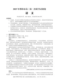 湖南省邵阳市2025届高三下学期3月二模语文试卷（PDF版附答案）