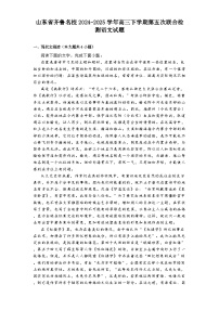 山东省齐鲁名校2024-2025学年高三下学期第五次联合检测语文试题（含答案）