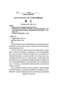 安徽省合肥市2025届高三下学期3月考第二次教学质量检测-语文试题+答案