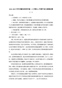 2024-2025学年安徽省阜阳市高二上册12月期中语文检测试题合集2套（含解析）
