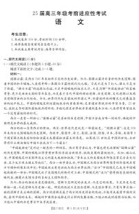 语文丨安徽省六安市市区2025届高三下学期3月考前适应性考试语文试卷及答案