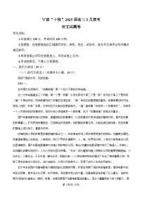 浙江省宁波十校2025届高三下学期3月联考语文试卷（Word版附解析）