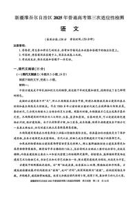 新疆维吾尔自治区2025届高三下学期三模语文试卷（PDF版附答案）