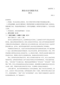 2024届山东省潍坊市高三下学期二模-语文试卷（含答案）