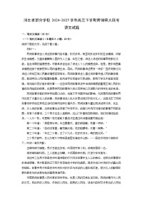 河北省部分学校2024-2025学年高三下学期青铜铭大联考月考语文试卷（解析版）
